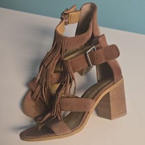 Sole Society Dusty Rose Block Heel Sandals